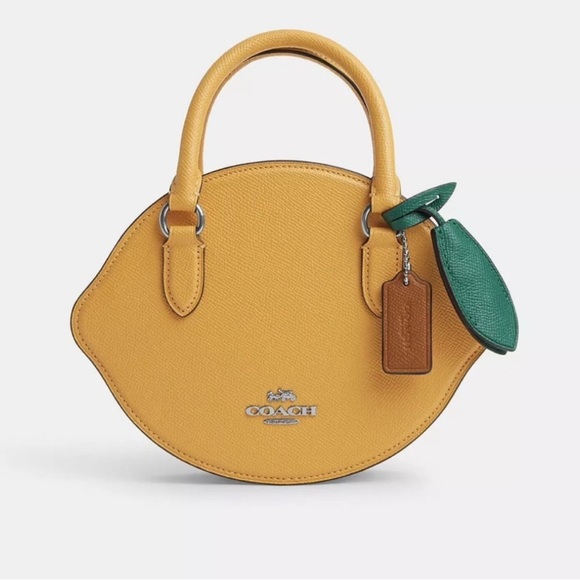 Coach Lemon-Shaped Mini Bag in Yellow and Green - Picture 1 of 5